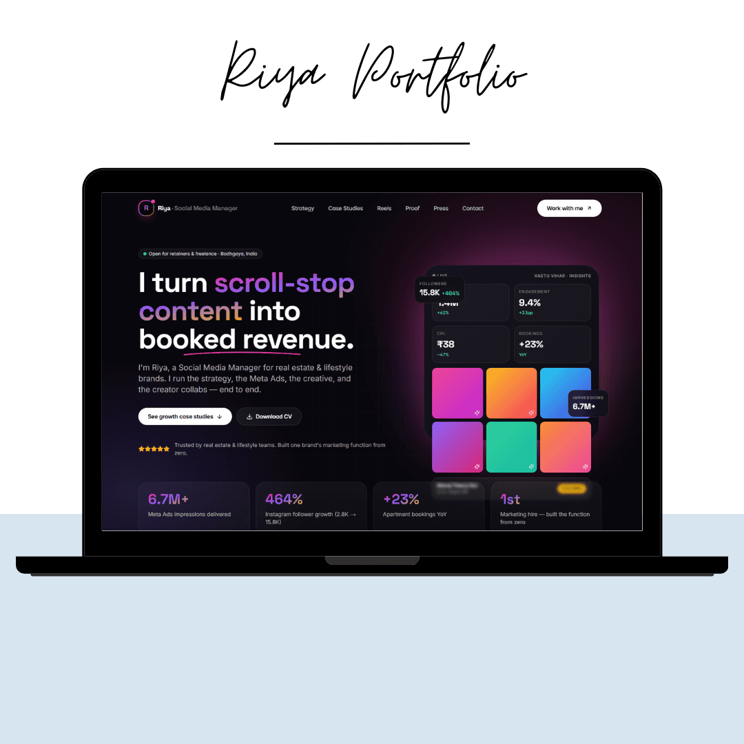 Riya website preview